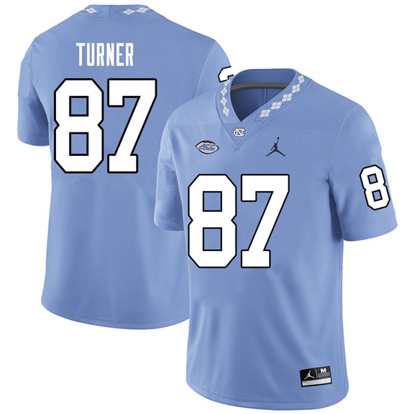 Jordan Brand Men #87 Noah Turner North Carolina Tar Heels College Football Jerseys Sale-Carolina Blu
